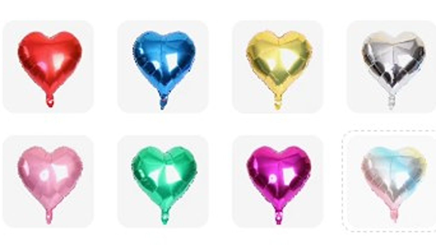 בלון לב או כוכב קטן על מקל