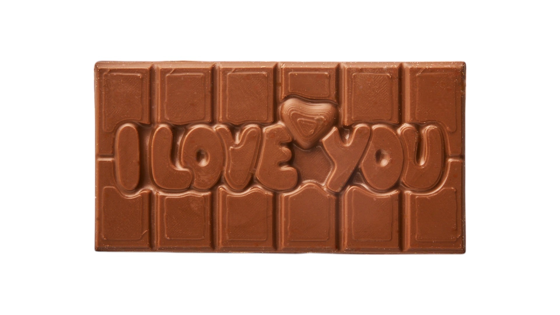 טבלת שוקולד בלגי עם הכיתוב I LOVE YOU