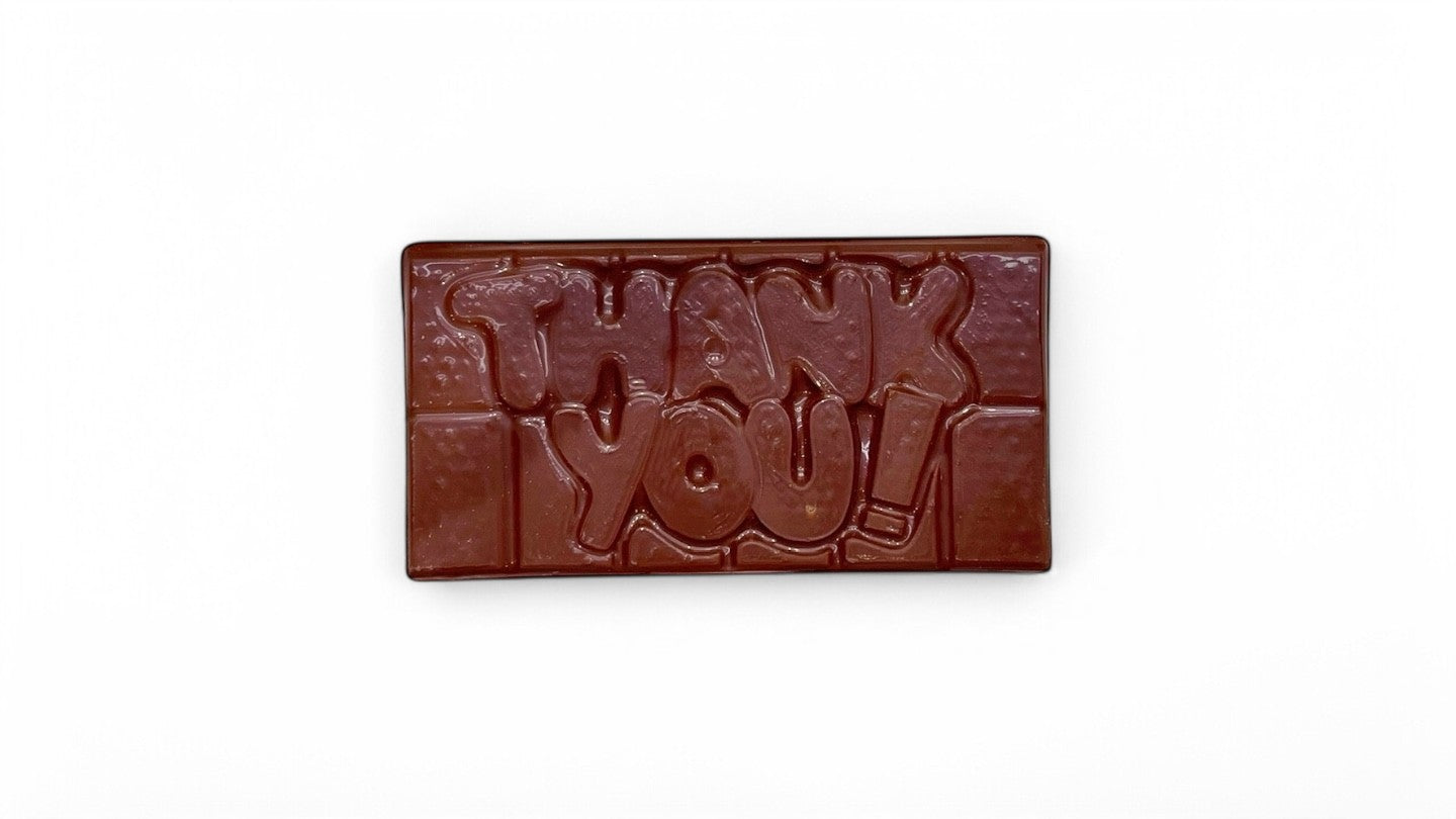 טבלת שוקולד בלגי עם כיתוב THANK YOU