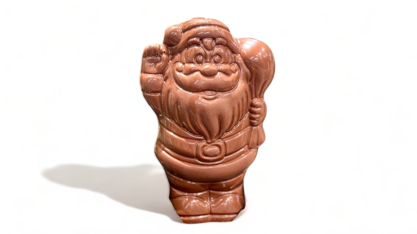 דמות סבא קור או סנטה קלאוס משוקולד בלגי בתלת מימד