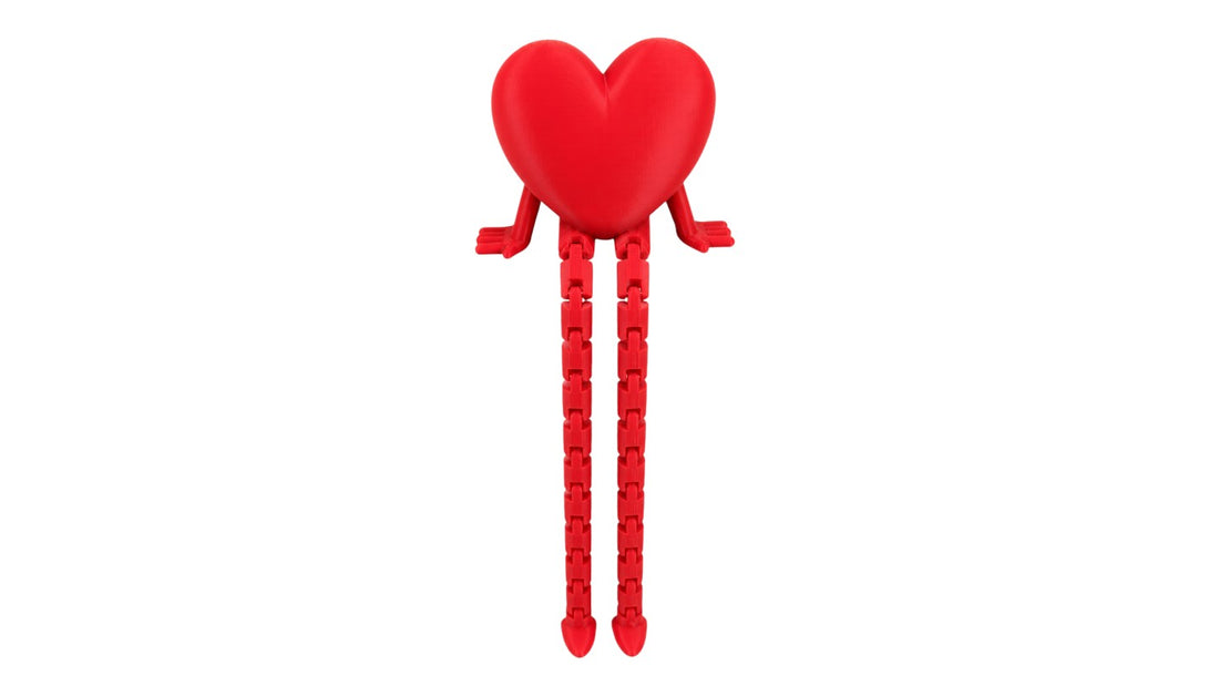 ❤️ לב מפרקי מודפס בתלת־ממד – אדום