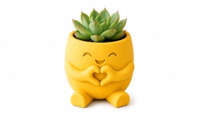 עציץ סוקולנט מחייך – מודפס בתלת־ממד 🌿💛
