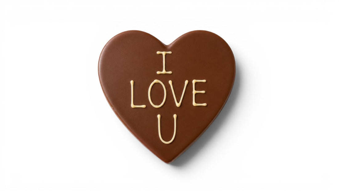 טבלה בצורת לב שוקולד "I LOVE U" ❤️🍫