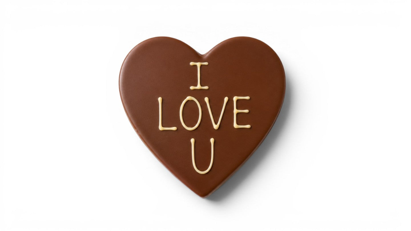 טבלה בצורת לב שוקולד "I LOVE U" ❤️🍫