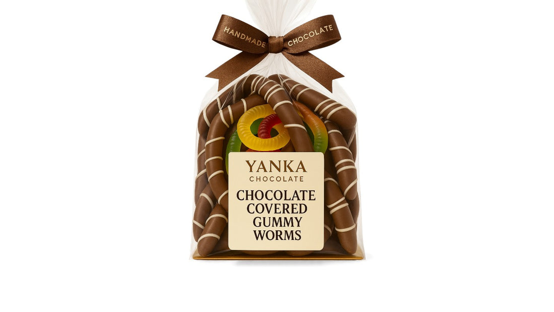 נחשי גומי מצופים שוקולד חלב בלגי